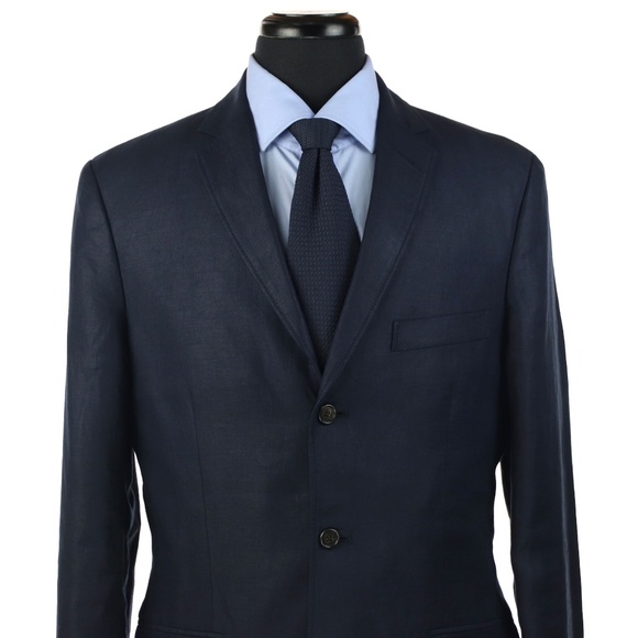 J Crew Irish Linen 3 Button Sport Coat Blue 40R - Picture 2 of 7